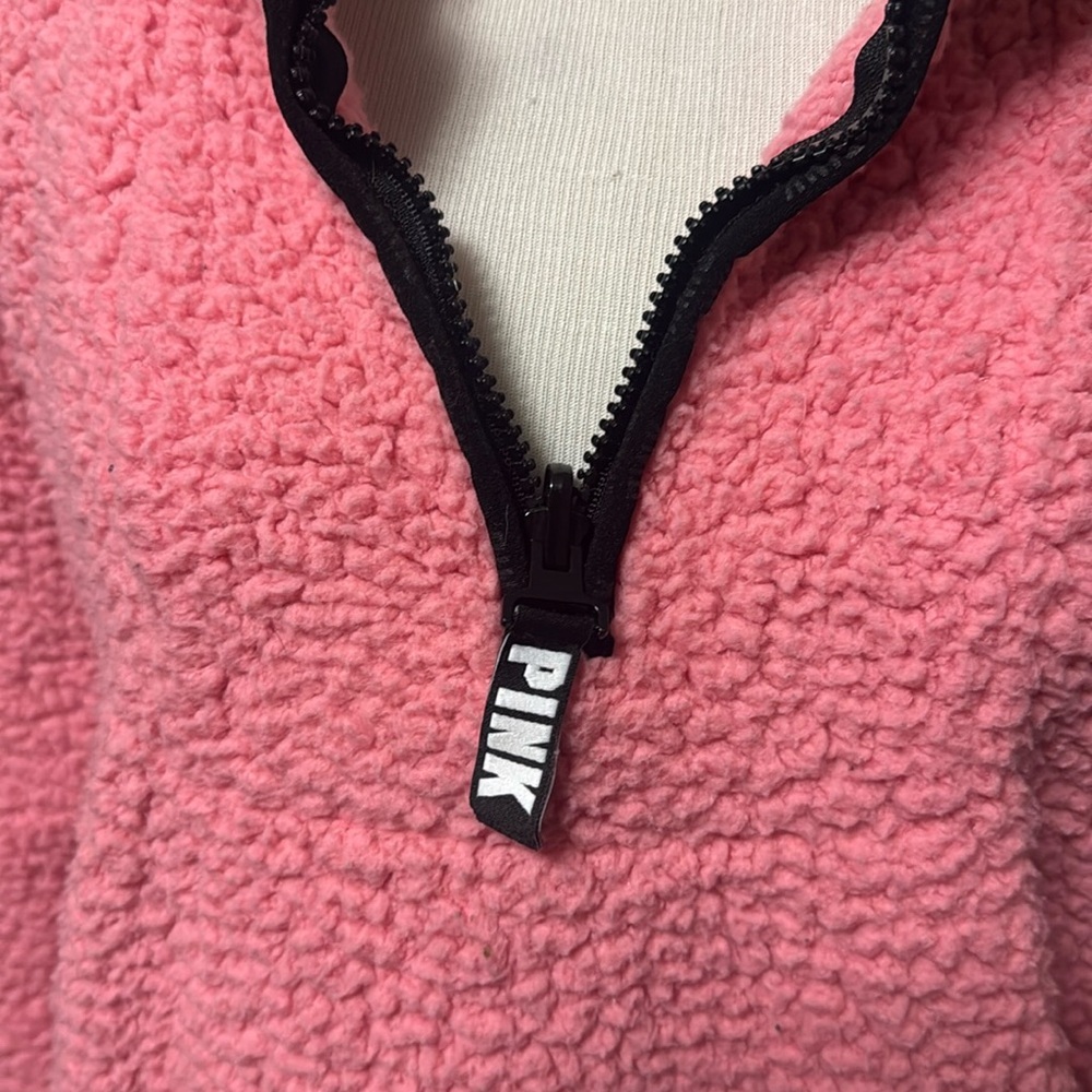 Victoria’s Secret PINK pink Sherpa Quarter-Zip Pullover - Picture 4 of 13